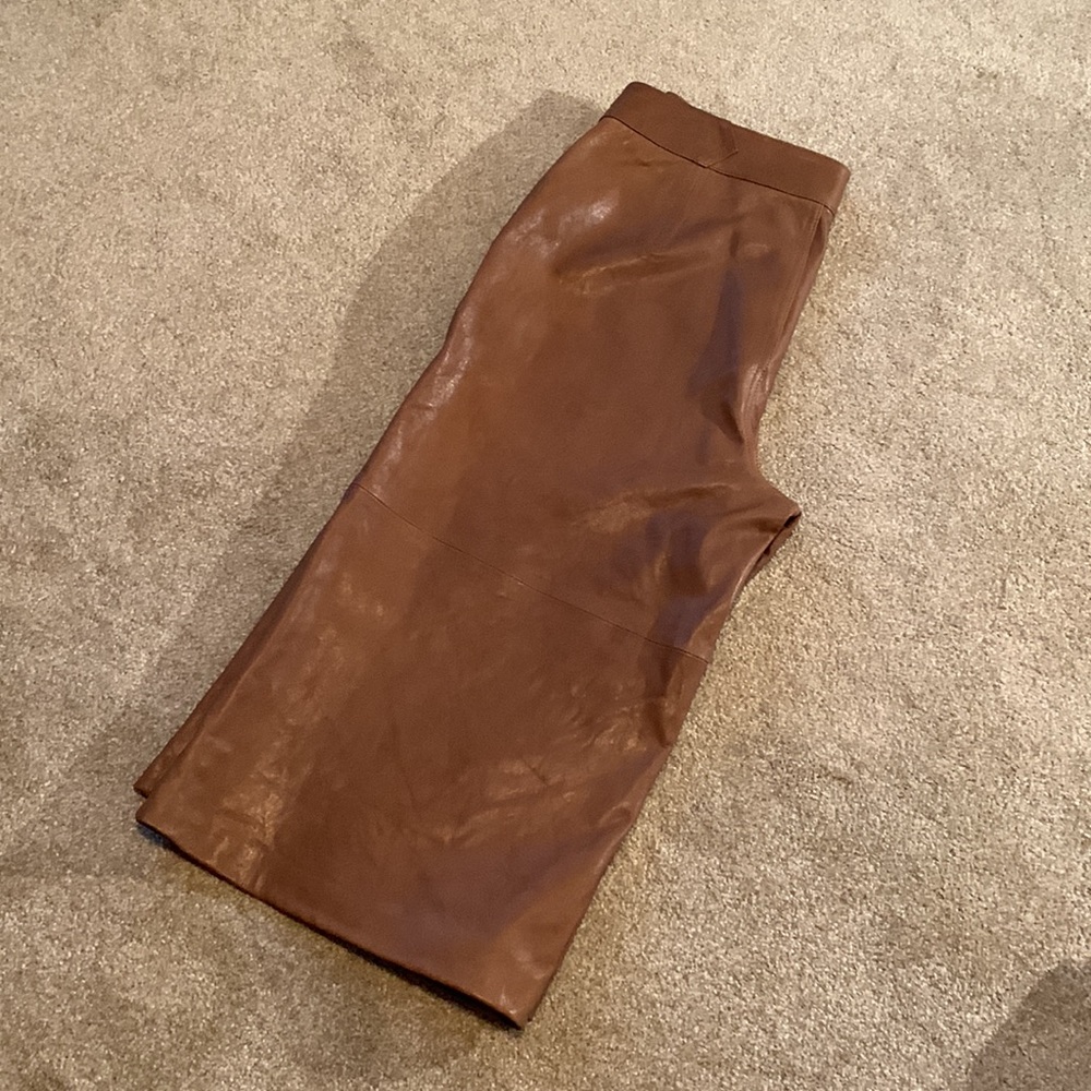 FrameDenim• Leather Culotte• Tawny Color - Picture 2 of 8